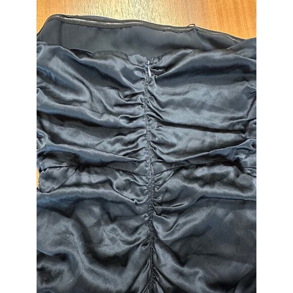 Veronica Beard Navy Kupa Strapless Ruched Silk Dress, Wedding Guest, size 2 - Picture 11 of 11